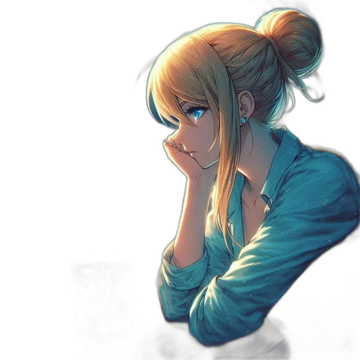 face, jacket, dress, anime, watercolor, concept art, pixel art, neon lights transparent PNG cut-out