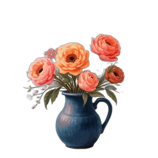 flower, crown, jewelry, photorealistic, oil painting, 3d render, watercolor, pastel transparent PNG cut-out