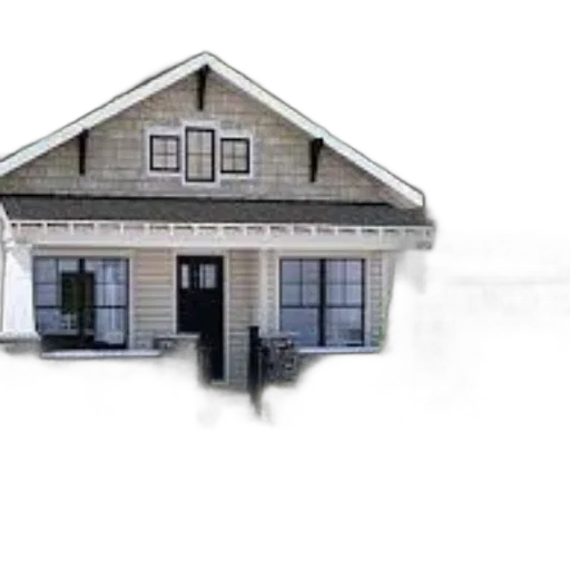 building, 3d render, concept art, photorealistic, charming, single-story, house, gabled transparent PNG cut-out