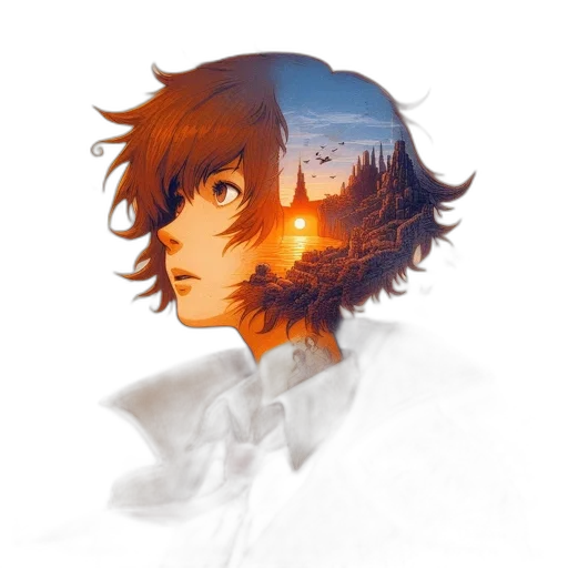 face, mask, robot, creature, concept art, pixel art, anime, watercolor transparent PNG cut-out