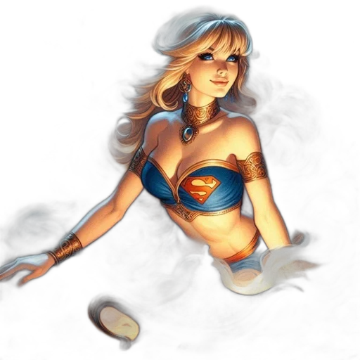 dress, fantasy art, comic book art, concept art, photorealistic, underwater, blue, woman transparent PNG cut-out