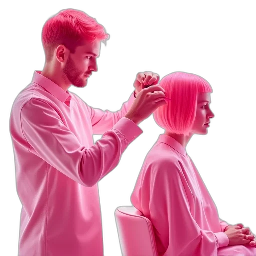 hair, staff, vaporwave, neon lights, neon, pastel, red, second transparent PNG cut-out