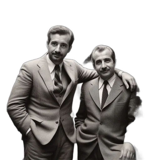 jacket, staff, two, suited, men, stand, alongside, one transparent PNG cut-out