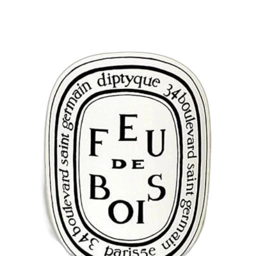 jewelry, diptyque, candle, white, label, featuring, text, feu transparent PNG cut-out