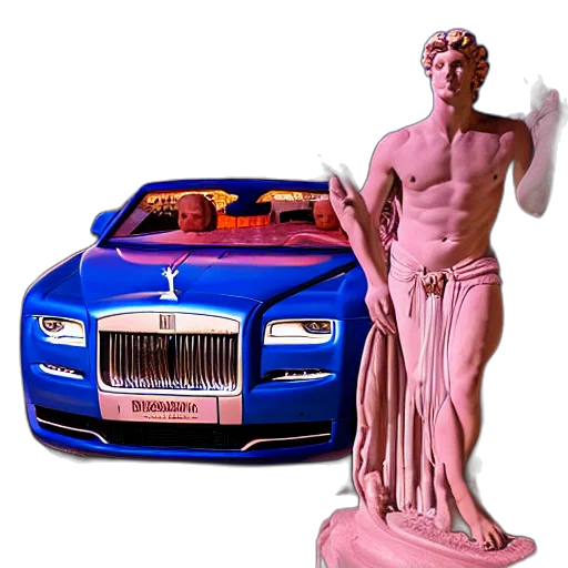 car, furniture, robot, vaporwave transparent PNG cut-out