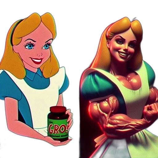 bottle, concept art, comic book art, cartoon, pixel art, two, versions, alice transparent PNG cut-out