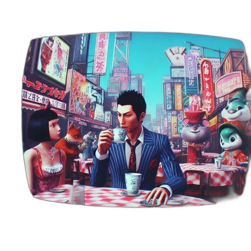 robot, furniture, car, jacket, cyberpunk, concept art, 3d render, comic book art transparent PNG cut-out