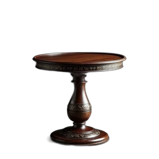 furniture, crown, jewelry, staff, 3d render, round, wooden, table transparent PNG cut-out