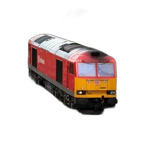 photorealistic, 3d render, red, yellow, train, number, 60082, traveling transparent PNG cut-out