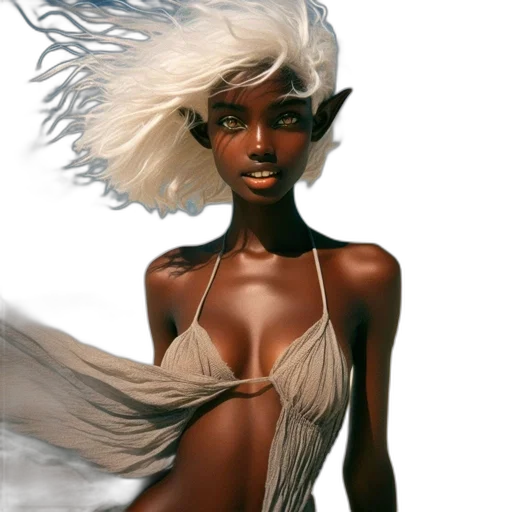 hair, dress, jewelry, concept art, fantasy art, photorealistic, comic book art, earth tones transparent PNG cut-out