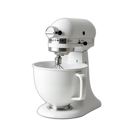 robot, 3d render, white, bowl, attachment, holds, mixer transparent PNG cut-out