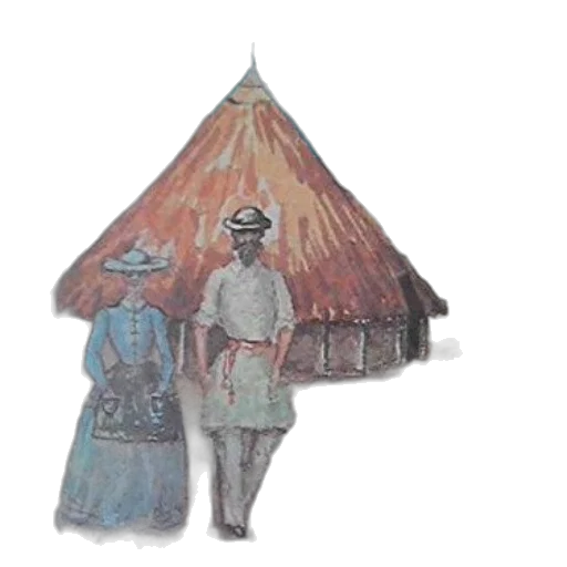 hat, umbrella, staff, dress transparent PNG cut-out