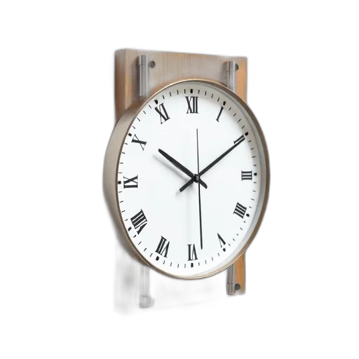 3d render, photorealistic, modern, wall, clock, sleek, design, featuring transparent PNG cut-out
