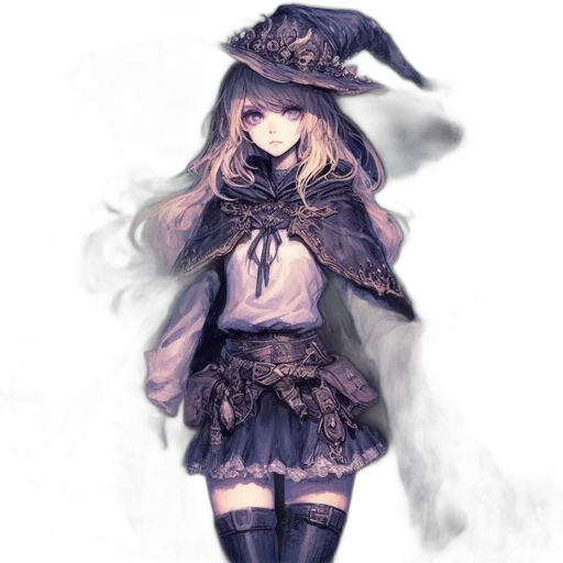 hat, staff, dress, mask, fantasy art, concept art, pixel art, anime transparent PNG cut-out