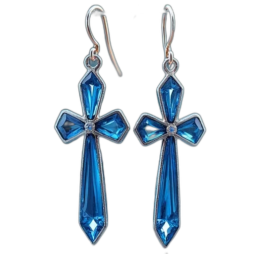 jewelry, blue, earrings, crystal transparent PNG cut-out