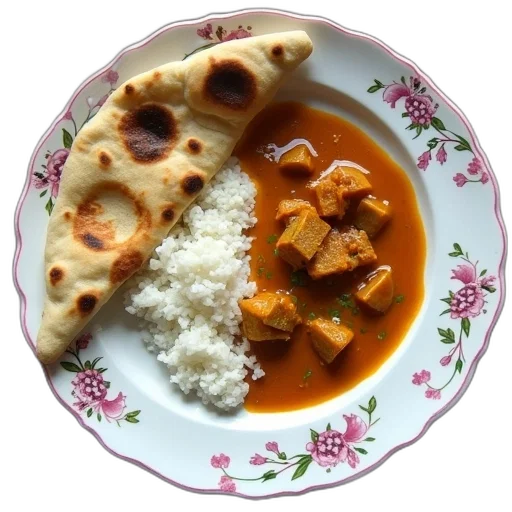 food, photorealistic, social, media, post, photo, plate, naan transparent PNG cut-out