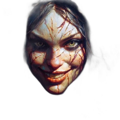 face, mask, creature, photorealistic, fantasy art, concept art, comic book art, enchanting transparent PNG cut-out