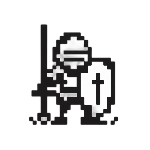 robot, sword, staff, weapon, pixel art, concept art, fantasy art, cyberpunk transparent PNG cut-out
