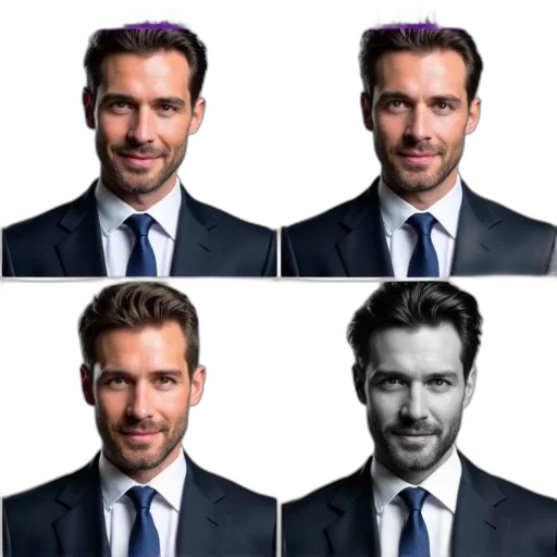 face, hair, staff, mask, photorealistic, grid, images, purple transparent PNG cut-out