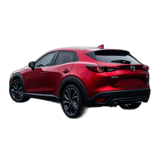 car, 3d render, mazda, asx, compact, sedan, rear, quarter transparent PNG cut-out