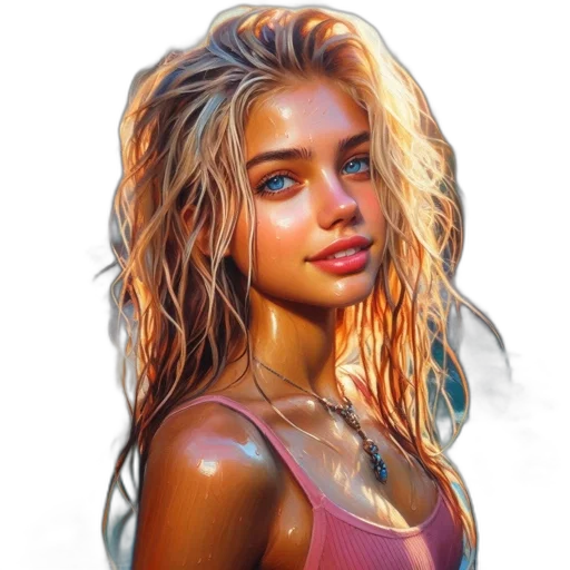 face, hair, jewelry, dress, photorealistic, oil painting, fantasy art, concept art transparent PNG cut-out
