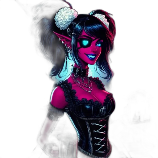 mask, concept art, fantasy art, comic book art, pixel art, neon lights, dark, neon transparent PNG cut-out