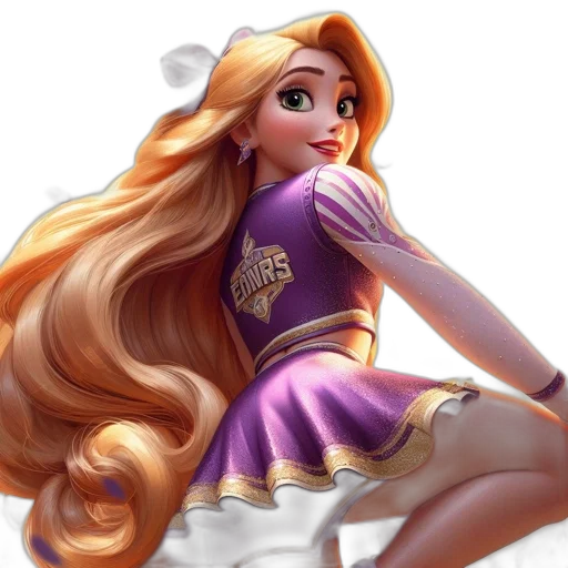 dress, crown, staff, hair, 3d render, concept art, fantasy art, cartoon transparent PNG cut-out