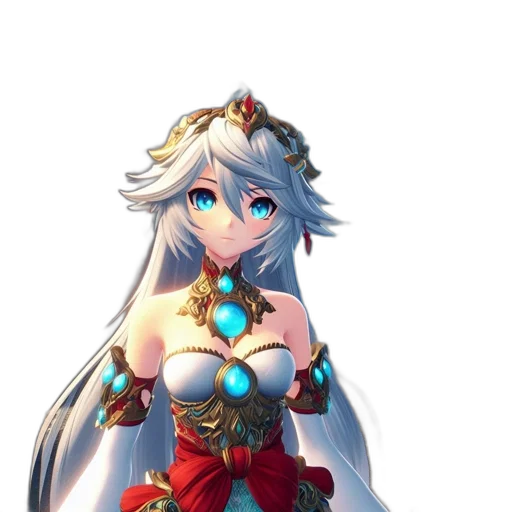 staff, crown, dress, weapon, concept art, fantasy art, pixel art, anime transparent PNG cut-out