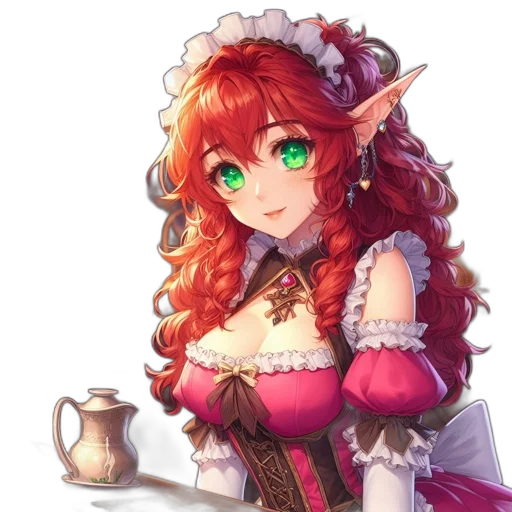 staff, dragon, dress, fantasy art, pixel art, anime, concept art, red transparent PNG cut-out