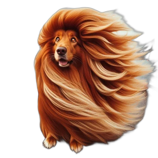 hair, animal, creature, photorealistic, fantasy art, watercolor, oil painting, striking transparent PNG cut-out