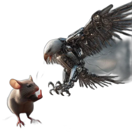 animal, creature, robot, weapon, concept art, 3d render, photorealistic, cyberpunk transparent PNG cut-out