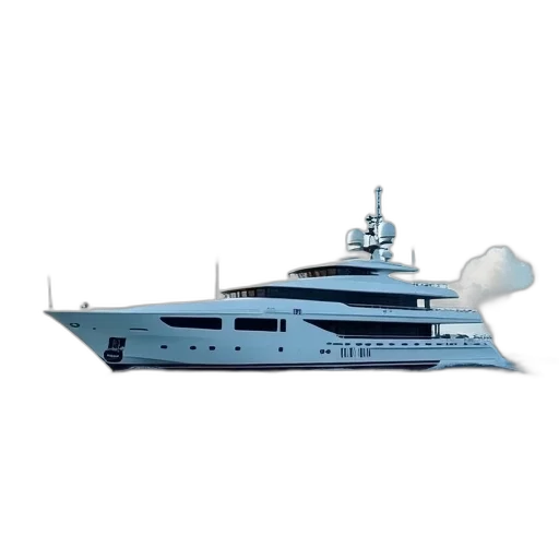 3d render, white, luxury, yacht, multiple, decks, large, cabin transparent PNG cut-out