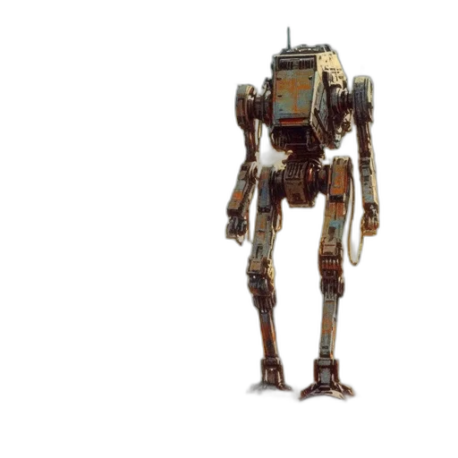 robot, weapon, creature, staff, concept art, 3d render, pixel art, cyberpunk transparent PNG cut-out