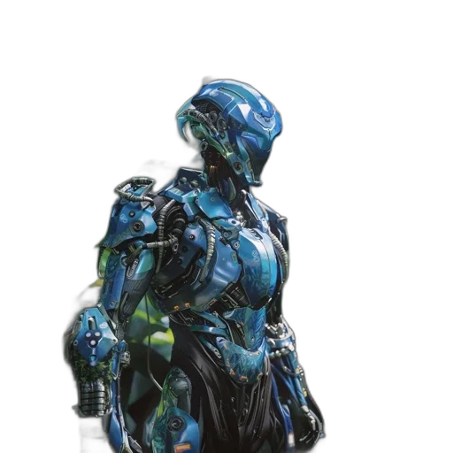 robot, creature, weapon, dress, concept art, 3d render, cyberpunk, comic book art transparent PNG cut-out