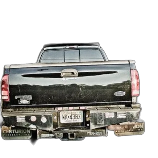 car, black, pickup, truck, damaged, bumper, license, plate transparent PNG cut-out