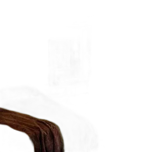 hair, furniture, staff, crown, photorealistic, 3d render, concept art, earth tones transparent PNG cut-out