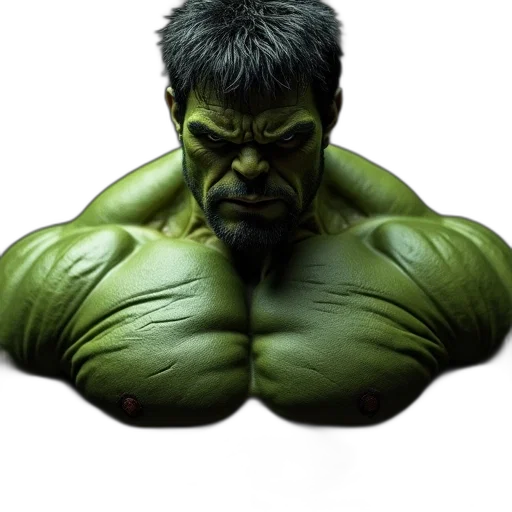 face, animal, photorealistic, comic book art, 3d render, concept art, close-up, hulk transparent PNG cut-out