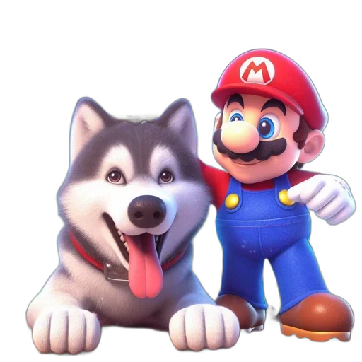 animal, creature, mask, 3d render, concept art, photorealistic, pixel art, mario transparent PNG cut-out