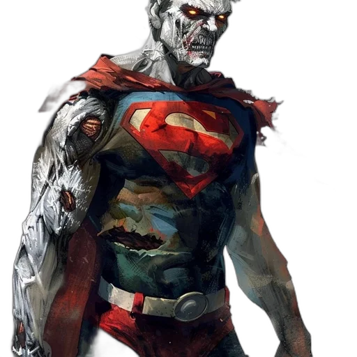 comic book art, concept art, fantasy art, watercolor, character, superman-like, costume, but transparent PNG cut-out