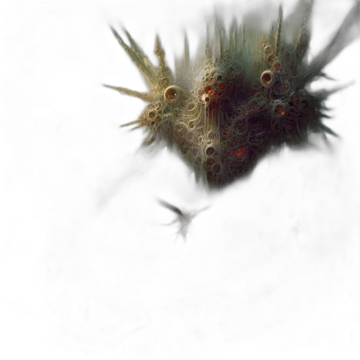 dragon, creature, mask, hair, concept art, photorealistic, fantasy art, 3d render transparent PNG cut-out