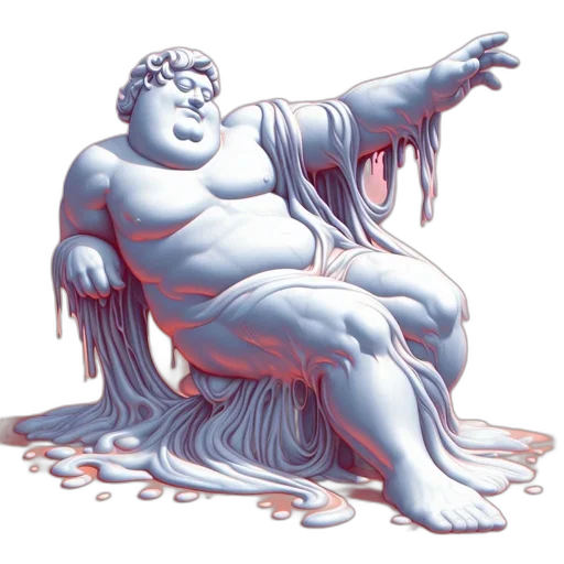 creature, food, concept art, vaporwave, photorealistic, pixel art, underwater, seated transparent PNG cut-out