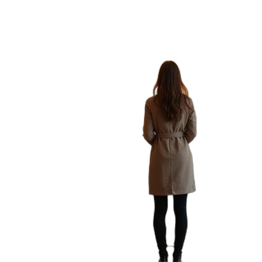 dress, jacket, staff, hair transparent PNG cut-out
