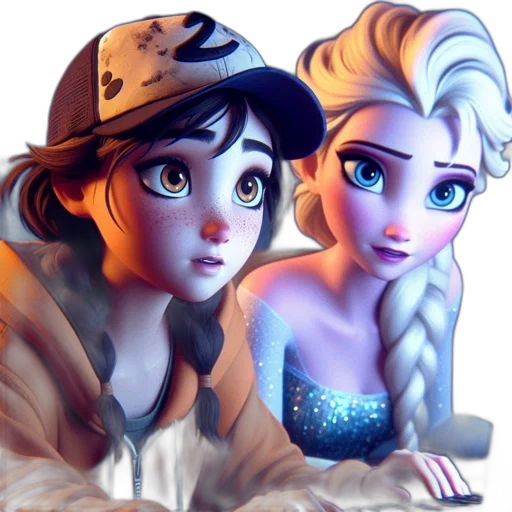 3d render, fantasy art, concept art, cartoon, snow, underwater, fire, neon lights transparent PNG cut-out