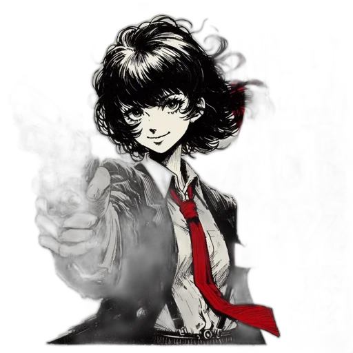 face, staff, mask, jacket, comic book art, anime, concept art, cartoon transparent PNG cut-out