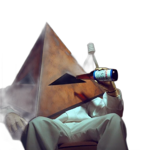 bottle, umbrella, hat, jacket, concept art, vaporwave, 3d render, photorealistic transparent PNG cut-out