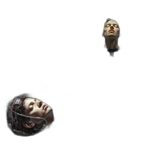 mask, face, crown, hair, concept art, pixel art, four, individuals transparent PNG cut-out