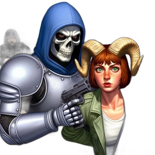 robot, weapon, concept art, comic book art, pixel art, fantasy art, urban, setting transparent PNG cut-out