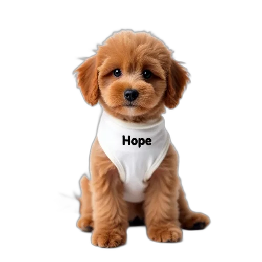 staff, animal, brown, dog, white, shirt, reads, hope transparent PNG cut-out