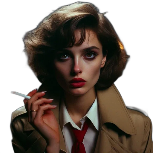 jacket, face, umbrella, jewelry, photorealistic, oil painting, comic book art, concept art transparent PNG cut-out