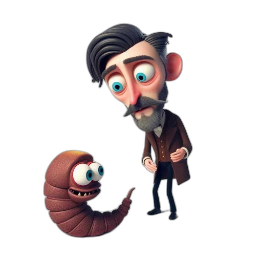creature, animal, staff, concept art, cartoon, 3d render, fantasy art, underwater transparent PNG cut-out